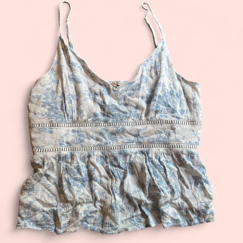 Francesca-s Women's Blue and White Blouse